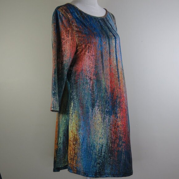 Azalea by Firmiana Multicolor 3/4-Sleeve Pullover Stretch Tunic Size L (C1354) - Picture 3 of 7